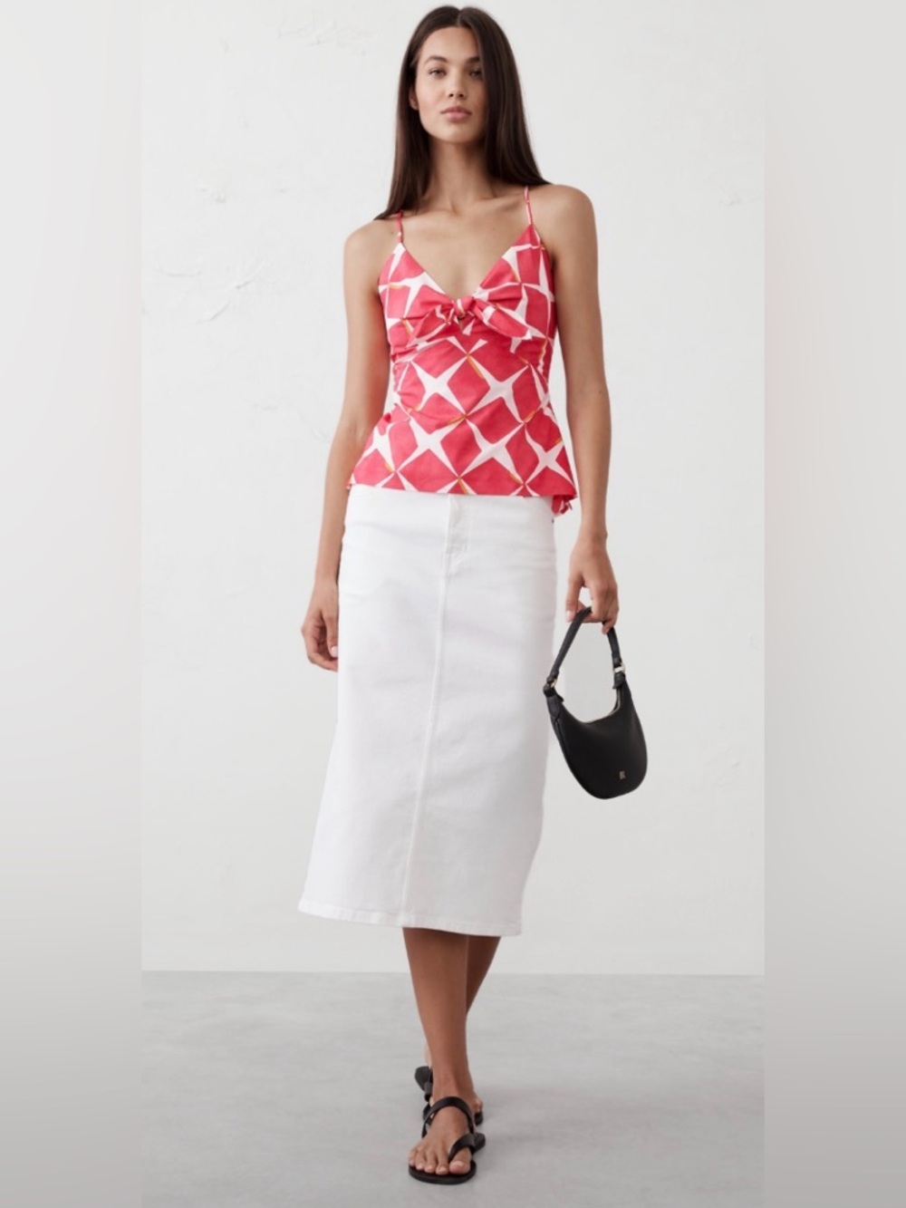 White Midi Pencil Skirt - Clean Summer Style